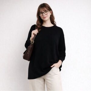 100% Cashmere Black Long Sleeve Crewneck Sweater Size XXXL